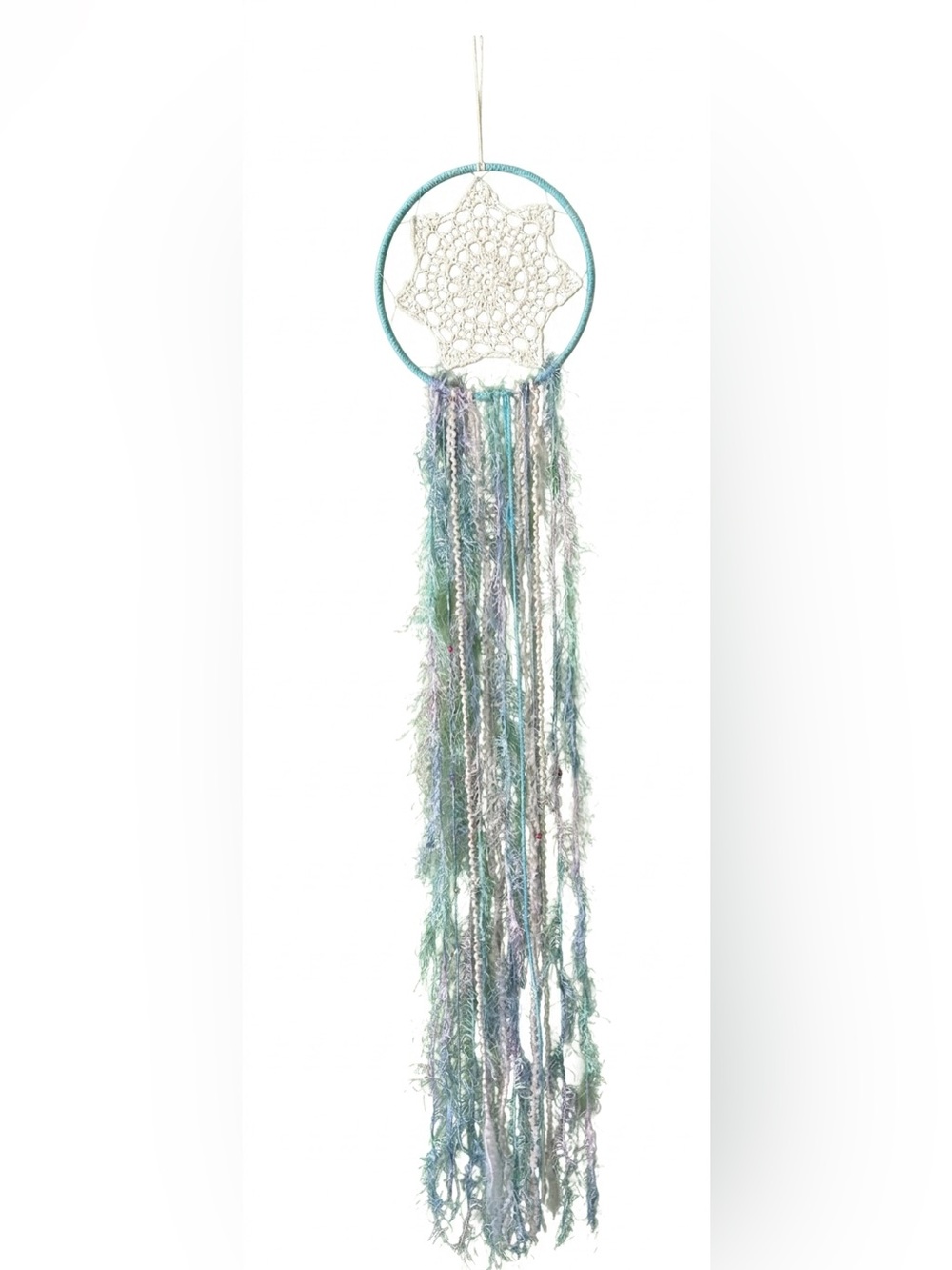 Handmade Crochet Dreamcatcher “Unicorn Dream”- 36" Pastel Boho Wall Art